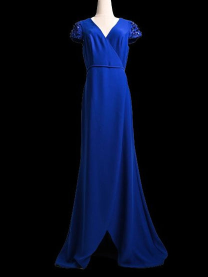 Perfect Pronovias Royal Blue Evening Gown Size M Cotton
