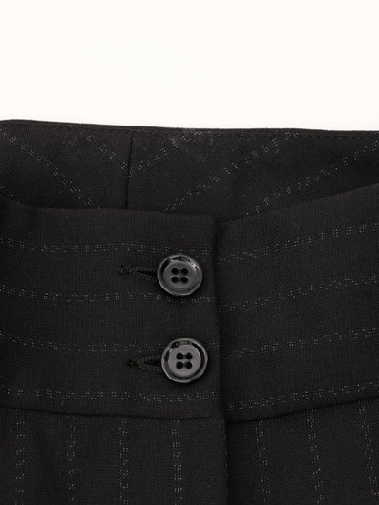 Excellent Dolce Gabbana Black Pinstripe Suit Size L Women Viscose