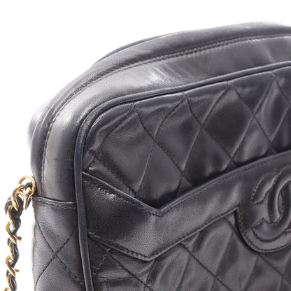 Chanel Black Matelasse Shoulder Bag Lambskin (sheep Leather)