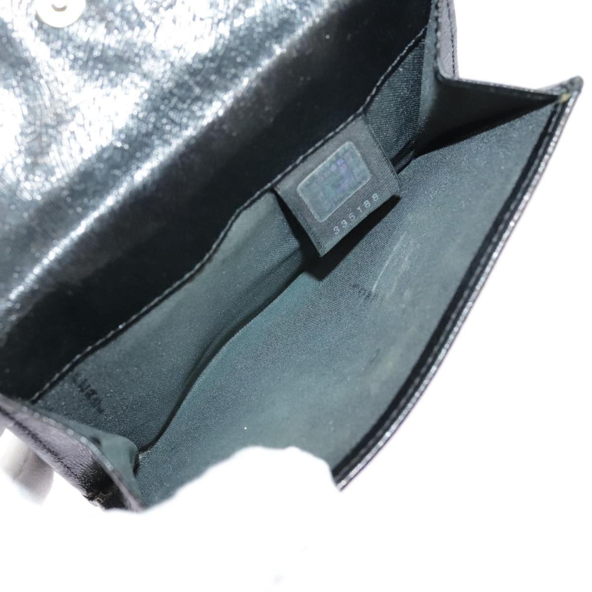 Fendi Wallet Leather Black Auth