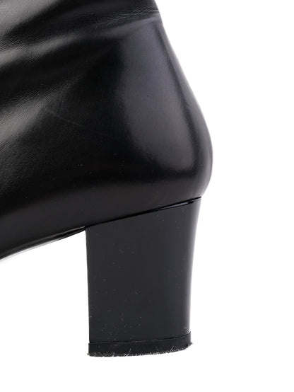 Excellent Giovanni Fabiani Black Leather Knee-High Boots with Block Heel