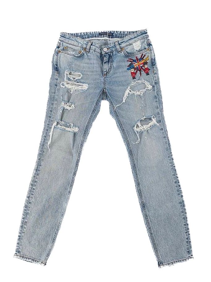 Excellent Dolce Gabbana Light Blue Distressed Jeans Size S