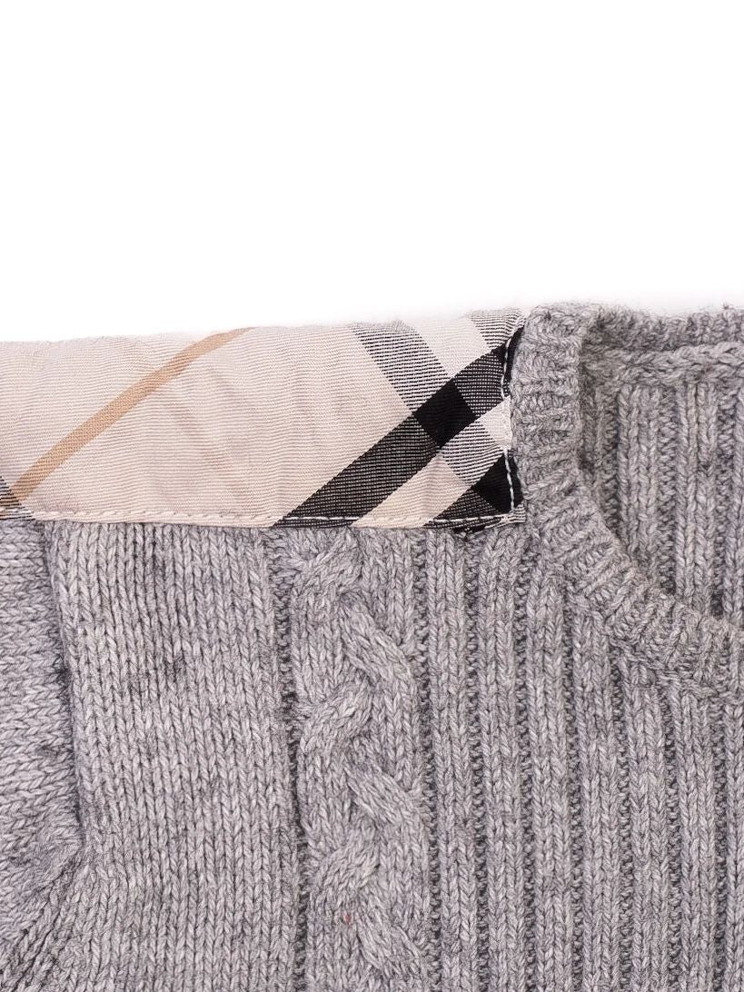 Excellent Burberry Gray Knitted Sweater for Kids Size 12 Months