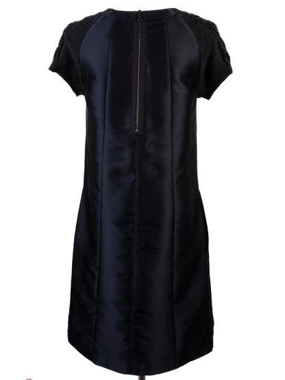Excellent MAX&amp;Co Blue Wool Short-Sleeved Dress Size XS
