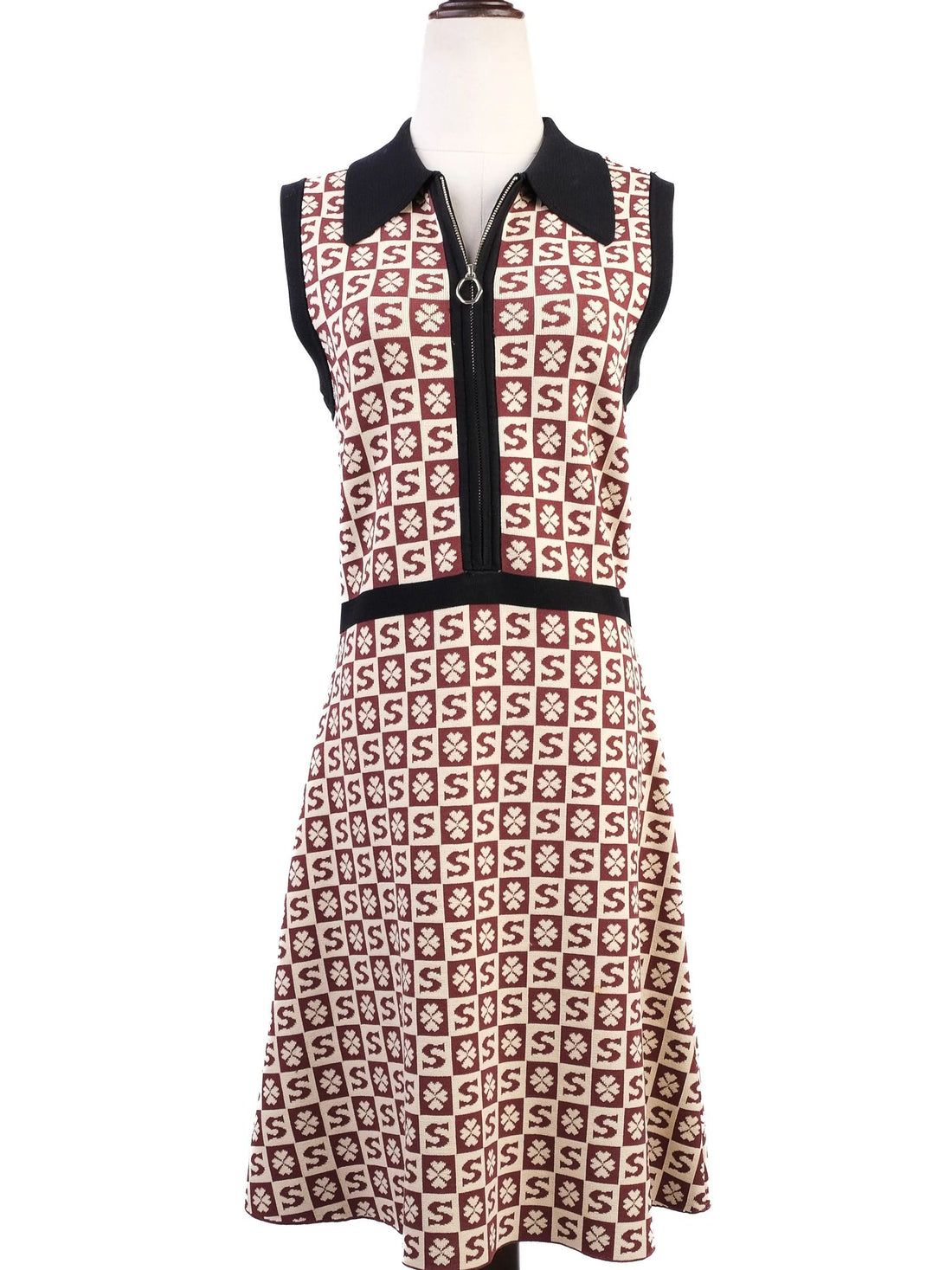 Excellent Sandro Sleeveless Dress Red Floral Pattern Size S