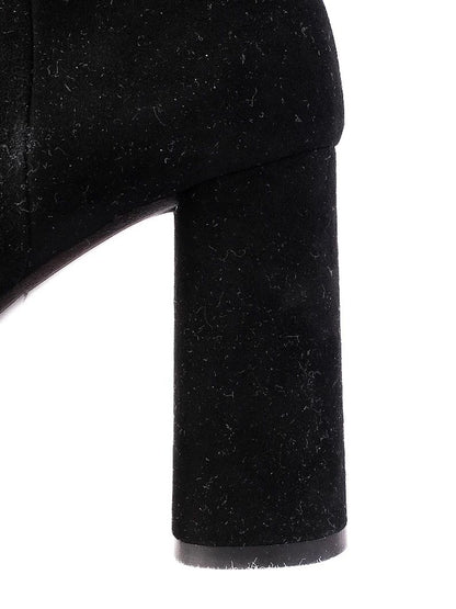 Perfect Ballin Black Leather Knee-High Platform Boots Size 35
