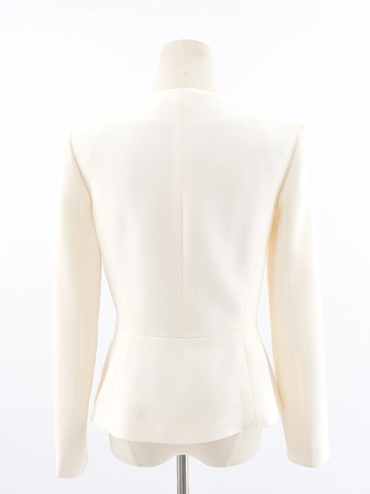 NEW Luisa Spagnoli Yellow Wool Blazer Size L with Ruffled Details