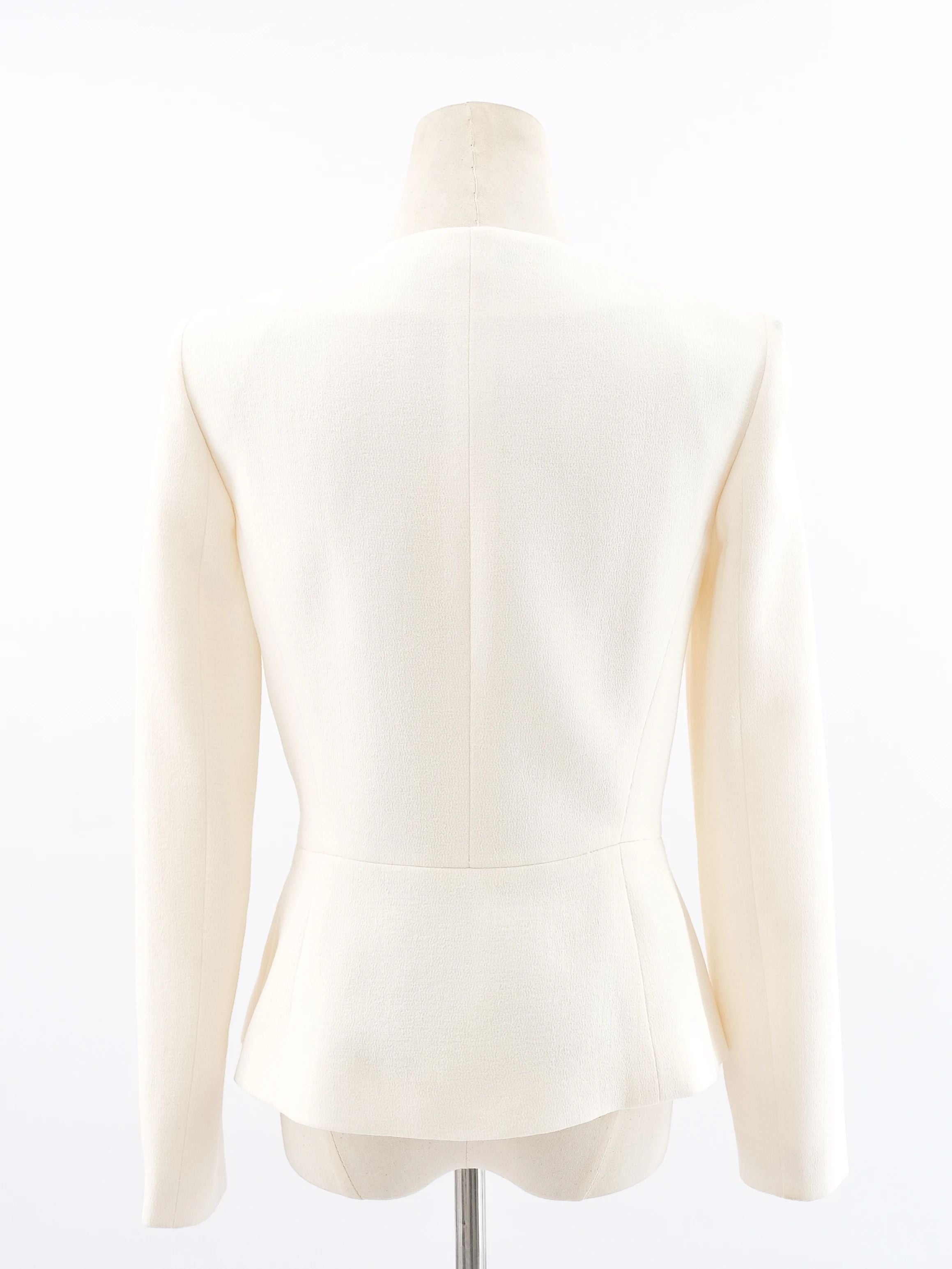 NEW Luisa Spagnoli Yellow Wool Blazer Size L with Ruffled Details