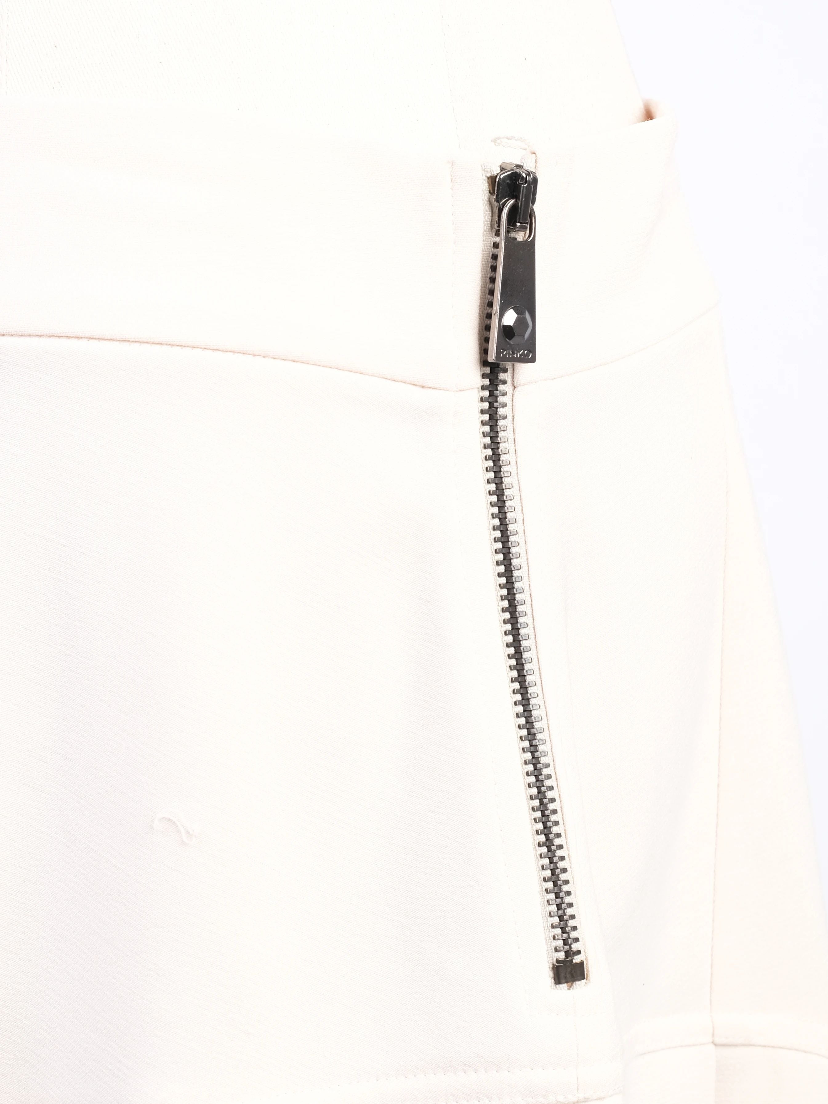 Excellent Pinko White Pleated Skirt in Viscose Size M