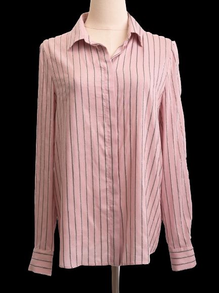 Excellent Pennyblack Pink Cotton Blouse Size M with Stripes