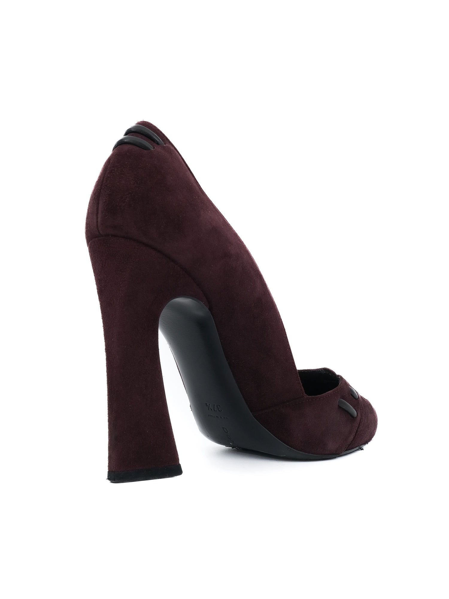 Good Donna Karan Burgundy High-Heeled Shoes Genuine Suede Size 37.5