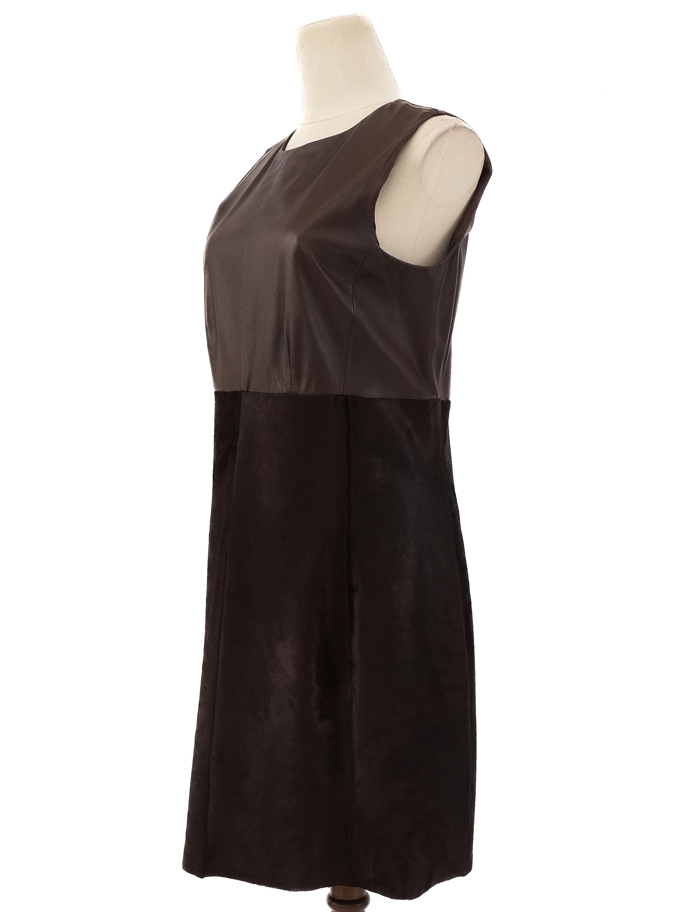 Max Mara Excellent Condition Orange Leather Dress Size L