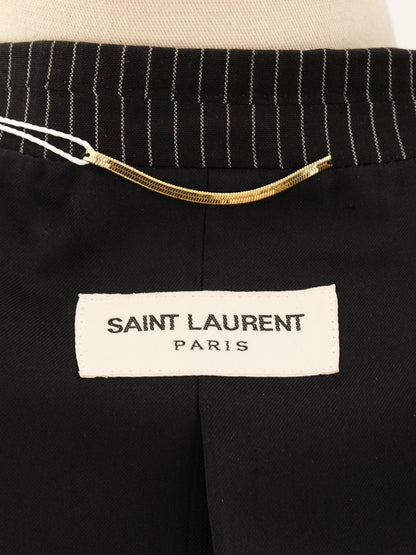 Excellent Saint Laurent Black Pinstripe Blazer Size M Women