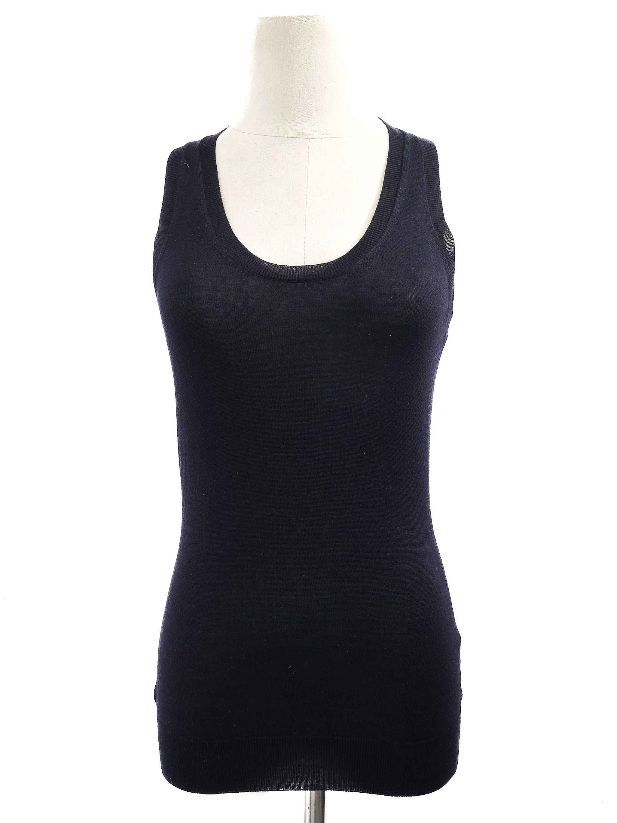 NEW Alexander McQueen Black Wool Sleeveless Tank Top Size XS