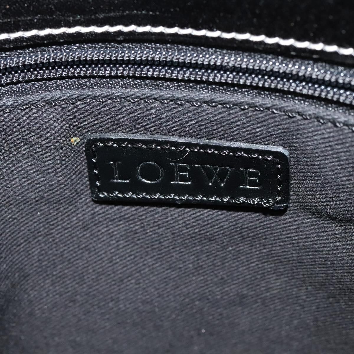 Loewe Anagram Shoulder Bag Canvas Gray Black Silver Auth
