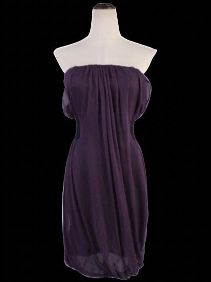 Excellent Alexander McQueen Purple Silk Strapless Dress Size S