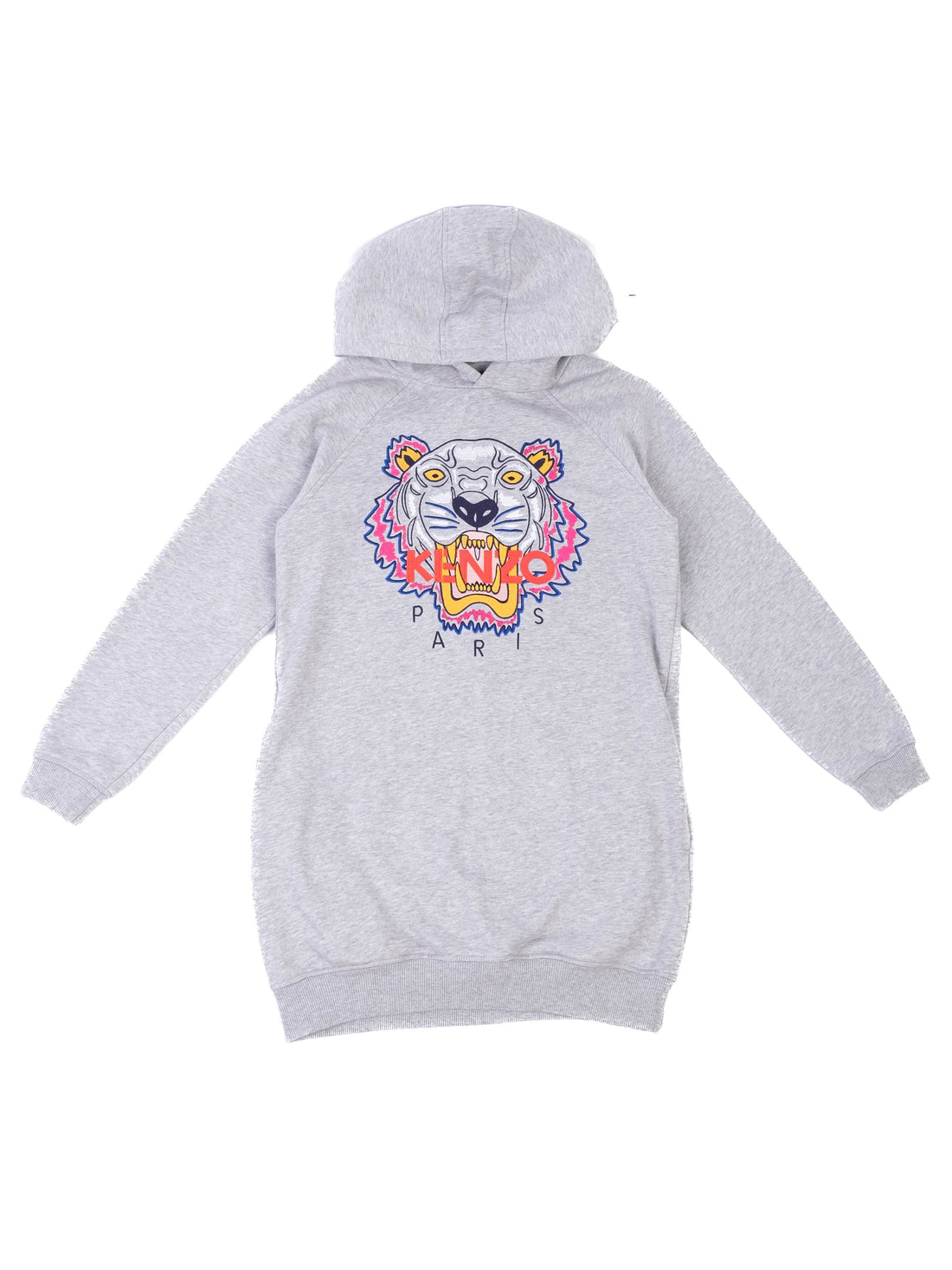 Excellent Kenzo Gray Hoodie Kids Size 12 with Embroidered Tiger Design