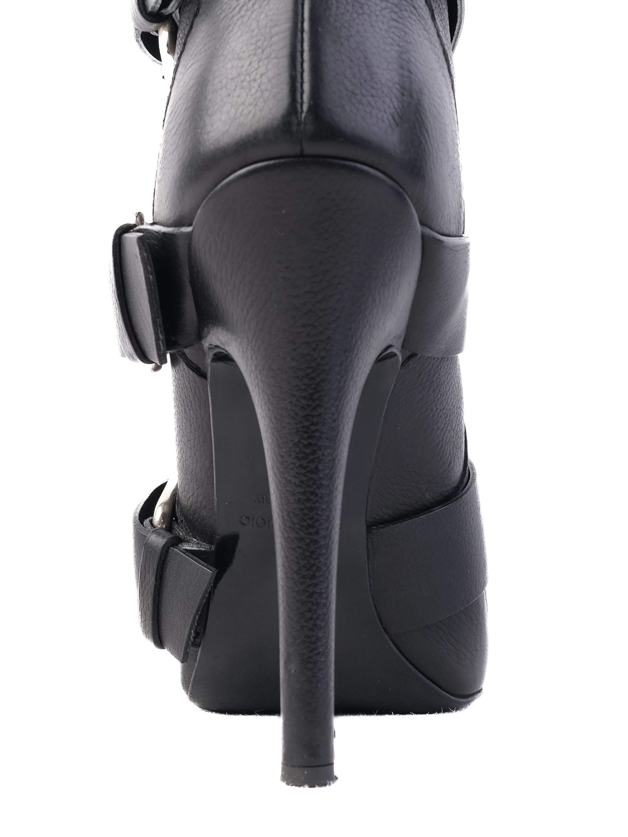 Excellent Giuseppe Zanotti &amp; Balmain Black Leather Knee-High Boots Size 38