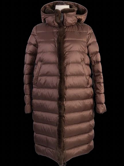 Excellent Weekend MaxMara Orange Long Padded Coat Hooded XS