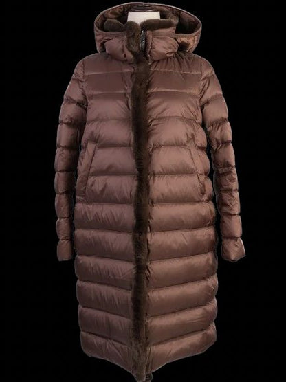 Excellent Weekend MaxMara Orange Long Padded Coat Hooded XS