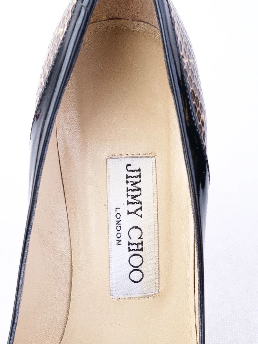 Excellent Jimmy Choo High-Heeled Shoes Leather Combined Stiletto