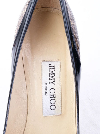 Excellent Jimmy Choo High-Heeled Shoes Leather Combined Stiletto