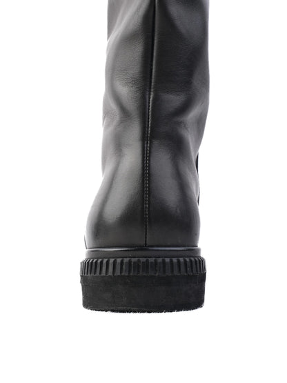 Excellent Sergio Rossi Black Leather Knee-High Boots Size 36