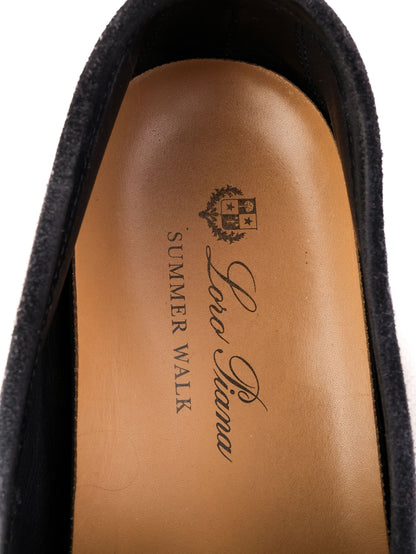 Excellent Loro Piana Black Leather Loafers for Men