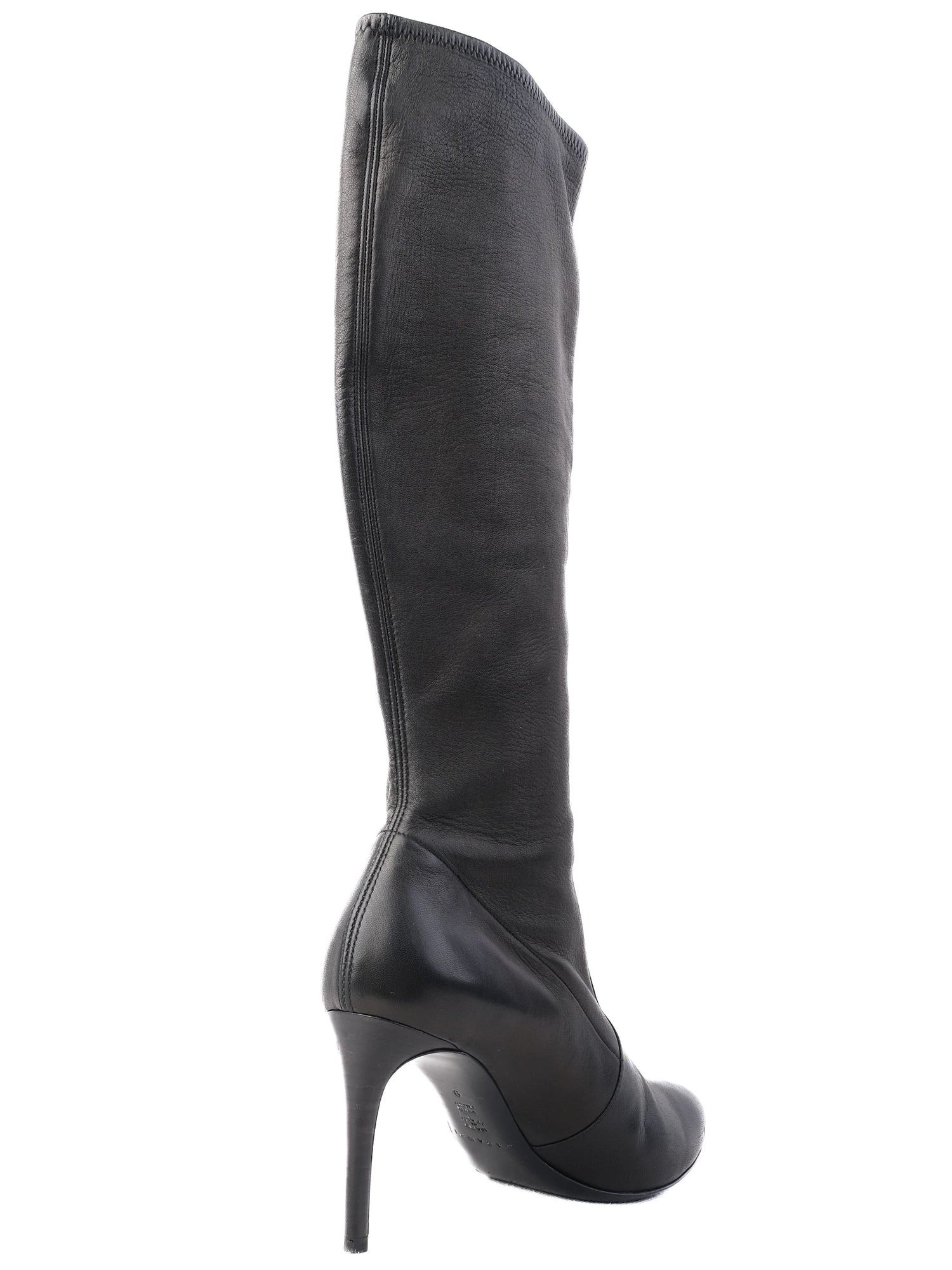 Excellent Casadei Black Leather Knee-High Stiletto Boots Size 39