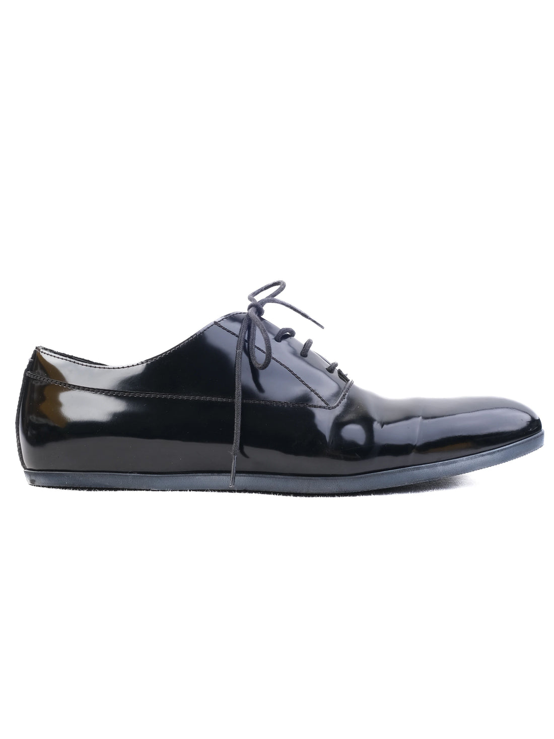 Excellent Fendi Black Leather Oxford Shoes Size 43 for Men
