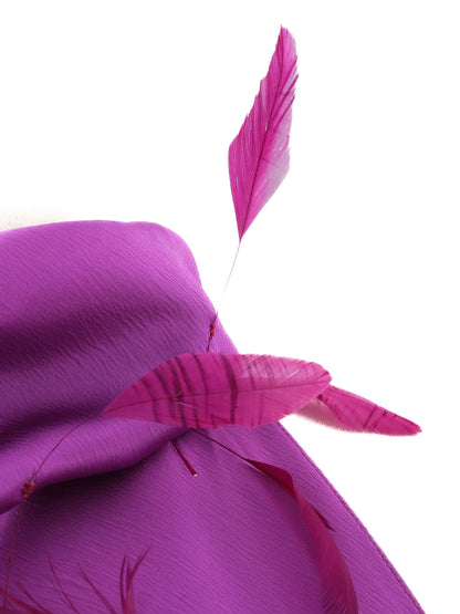 Excellent The Attico Purple Silk Top with Feathers, Size M