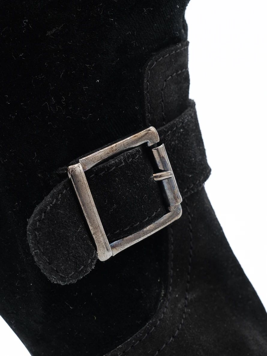 Excellent GF Ferre Black Leather High-Heeled Ankle Boots Size 38.5