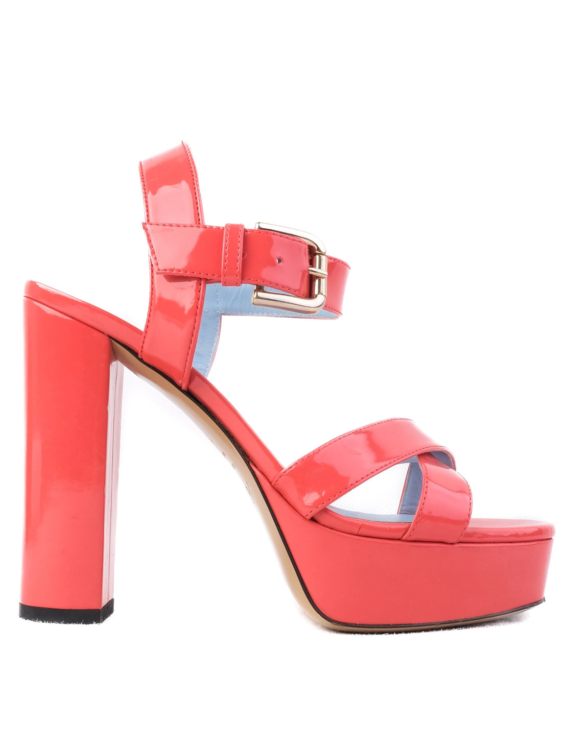 Excellent Pollini Red Leather High-Heeled Sandals Size 37
