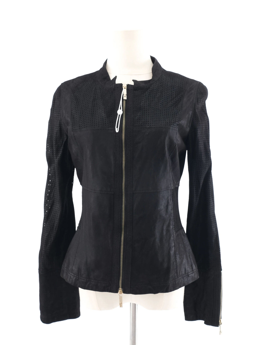 Excellent Ferre Black Wool Jacket Size XS with Zipper Details