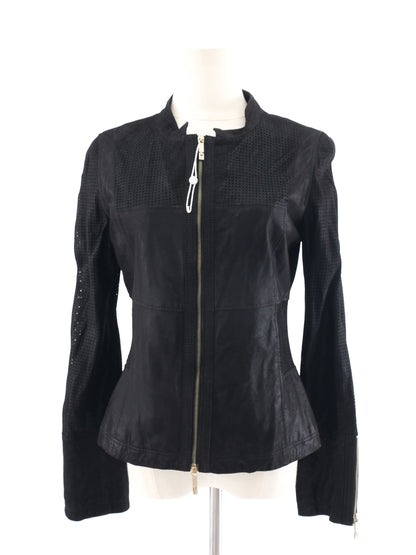 Excellent Ferre Black Wool Jacket Size XS with Zipper Details