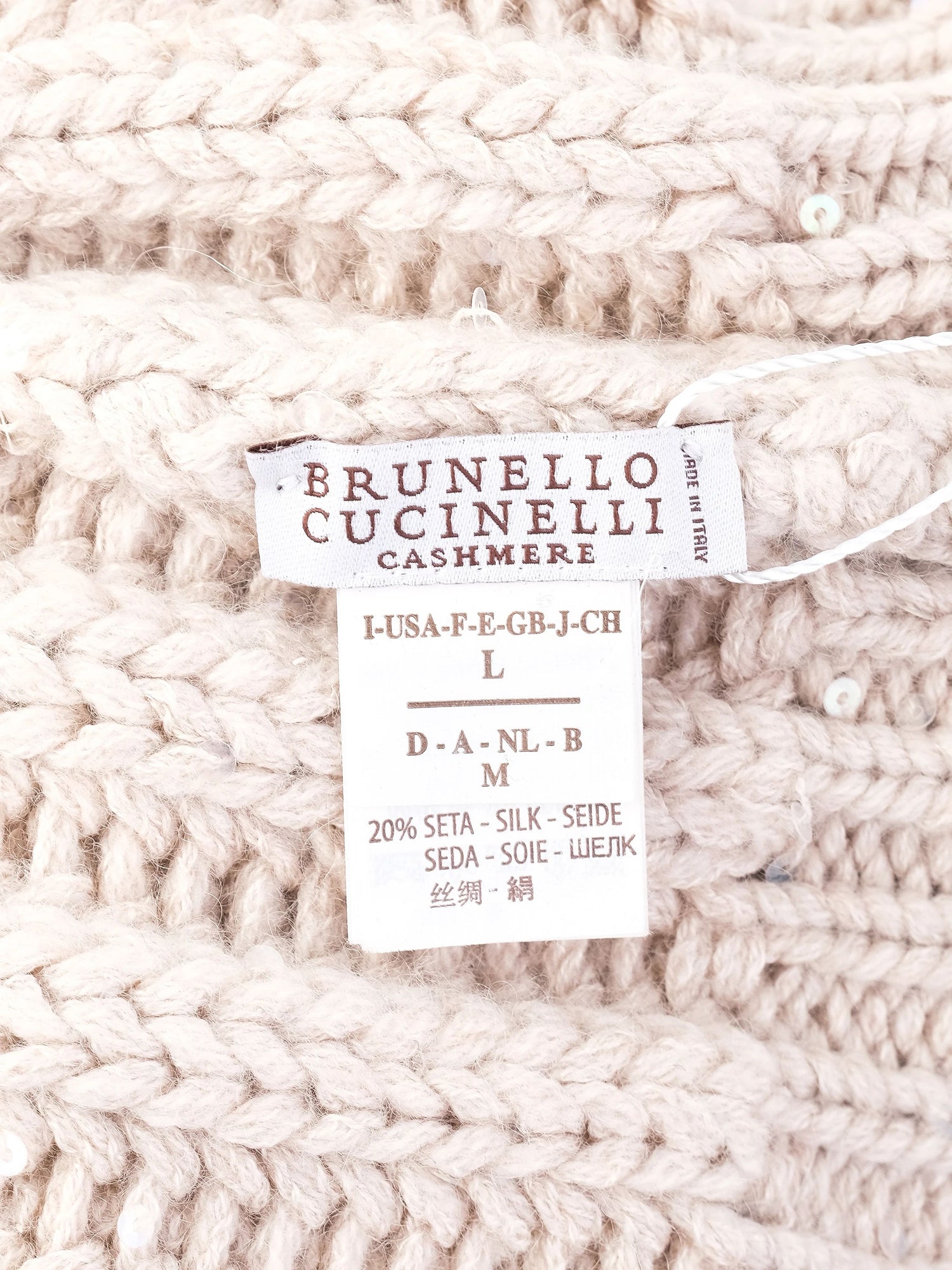 Excellent Brunello Cucinelli Orange Silk Beanie Hat Size L