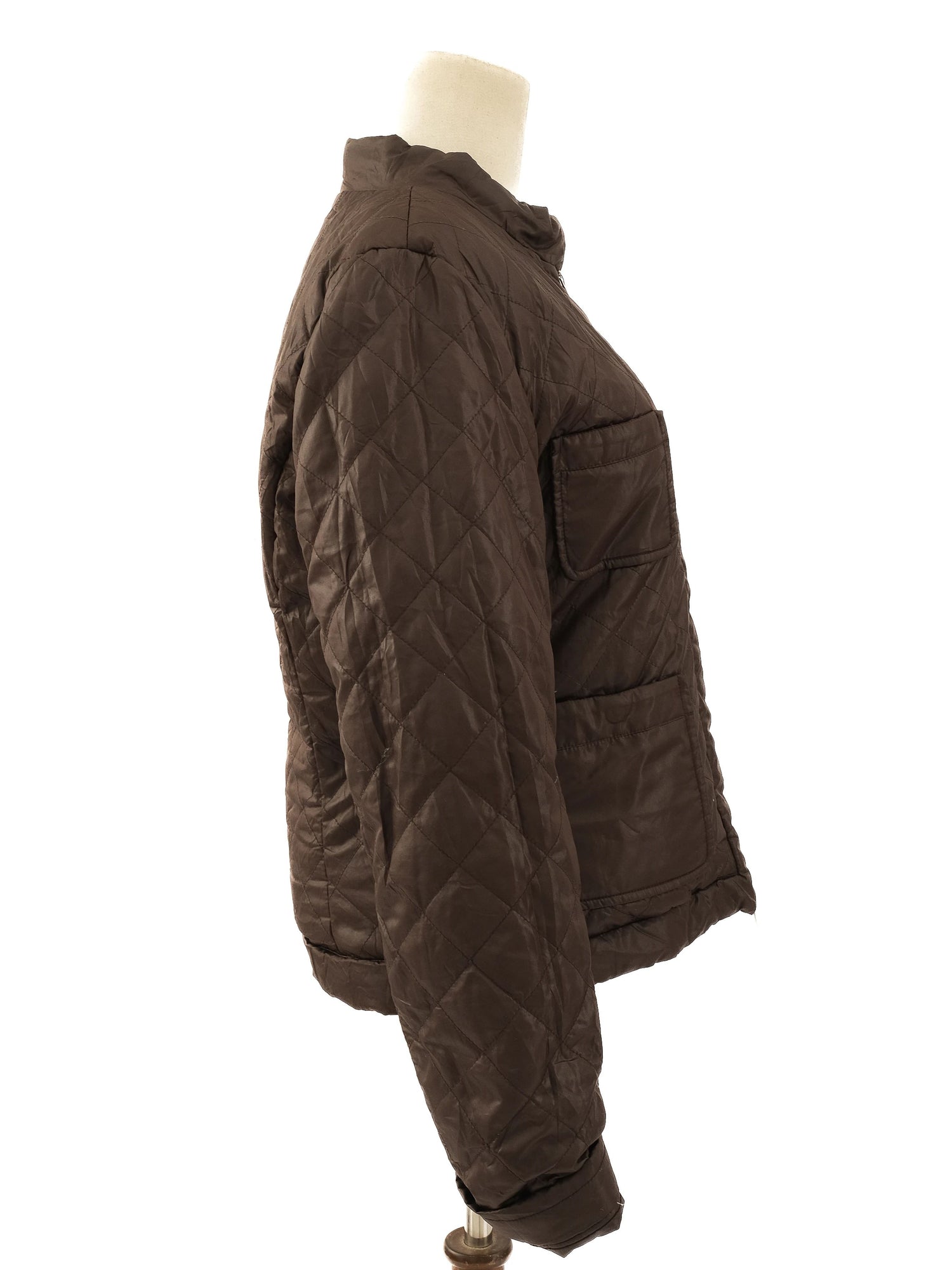 Excellent MaxCo Gray Quilted Jacket Size L Women&
