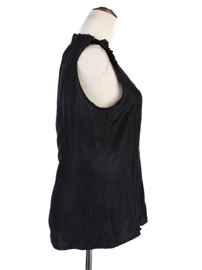 Excellent Emporio Armani Black Cotton Sleeveless Blouse Size M