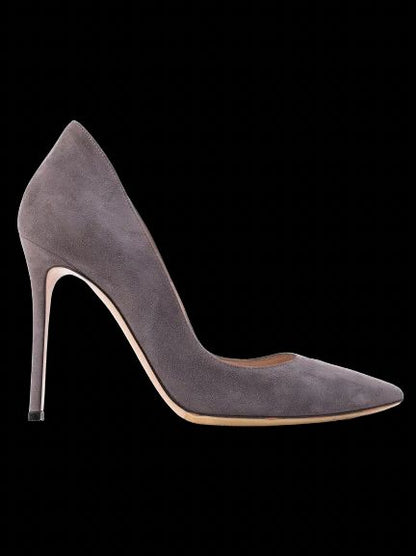 Excellent Gianvito Rossi Gray Leather High-Heeled Shoes Women Size N/A