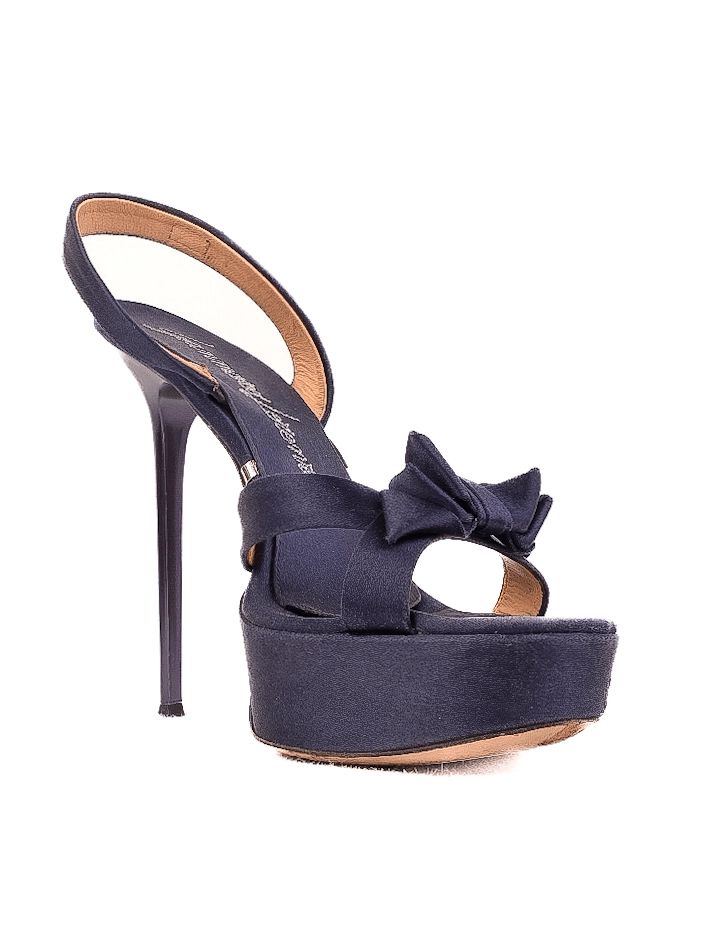 Excellent Gianmarco Lorenzi Blue High-Heeled Sandals Size 37.5