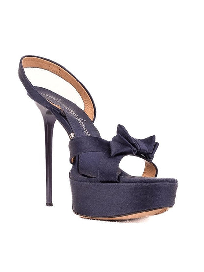 Excellent Gianmarco Lorenzi Blue High-Heeled Sandals Size 37.5