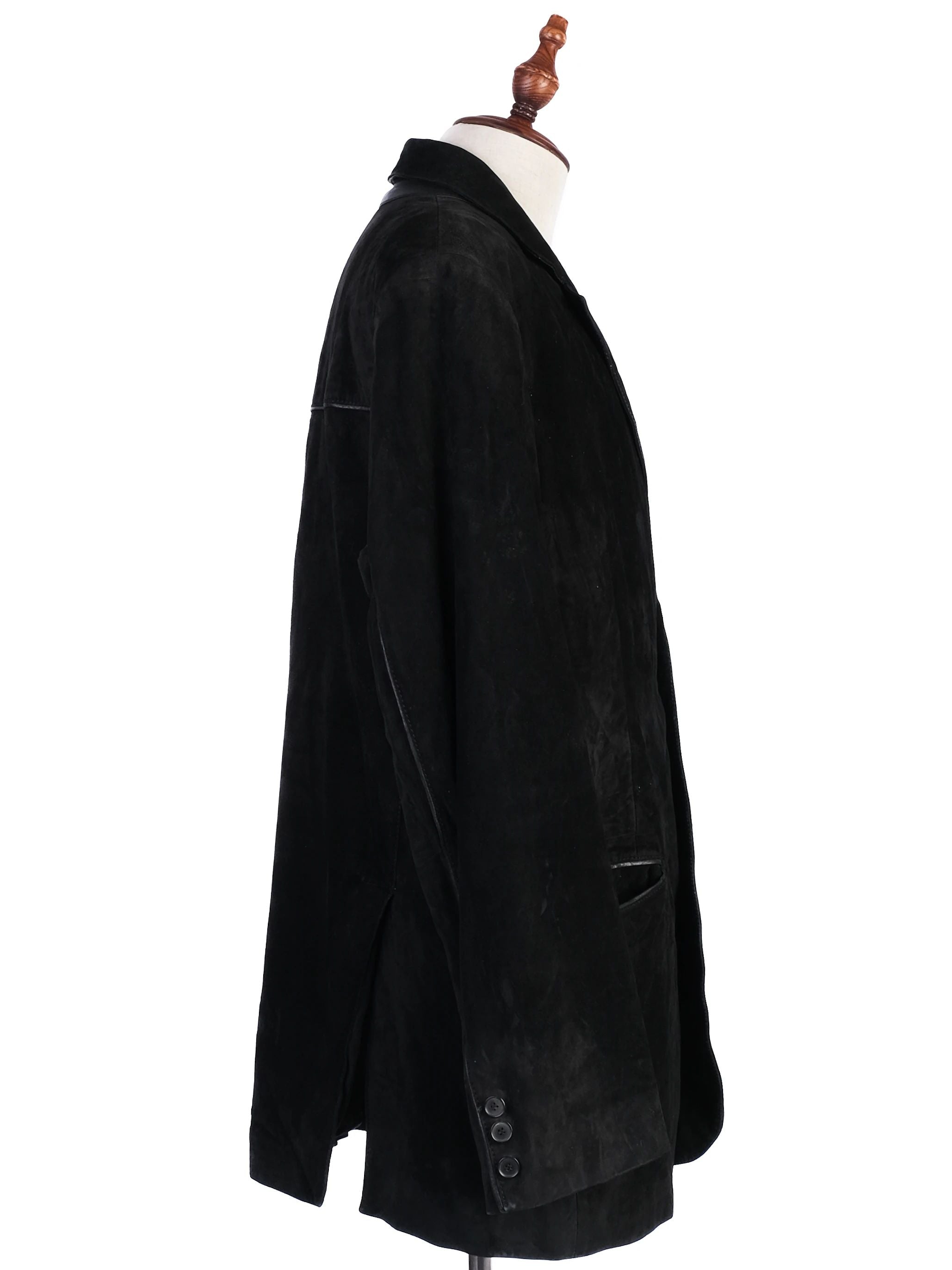 Excellent Stefano Ricci Black Leather Blazer Size XXL