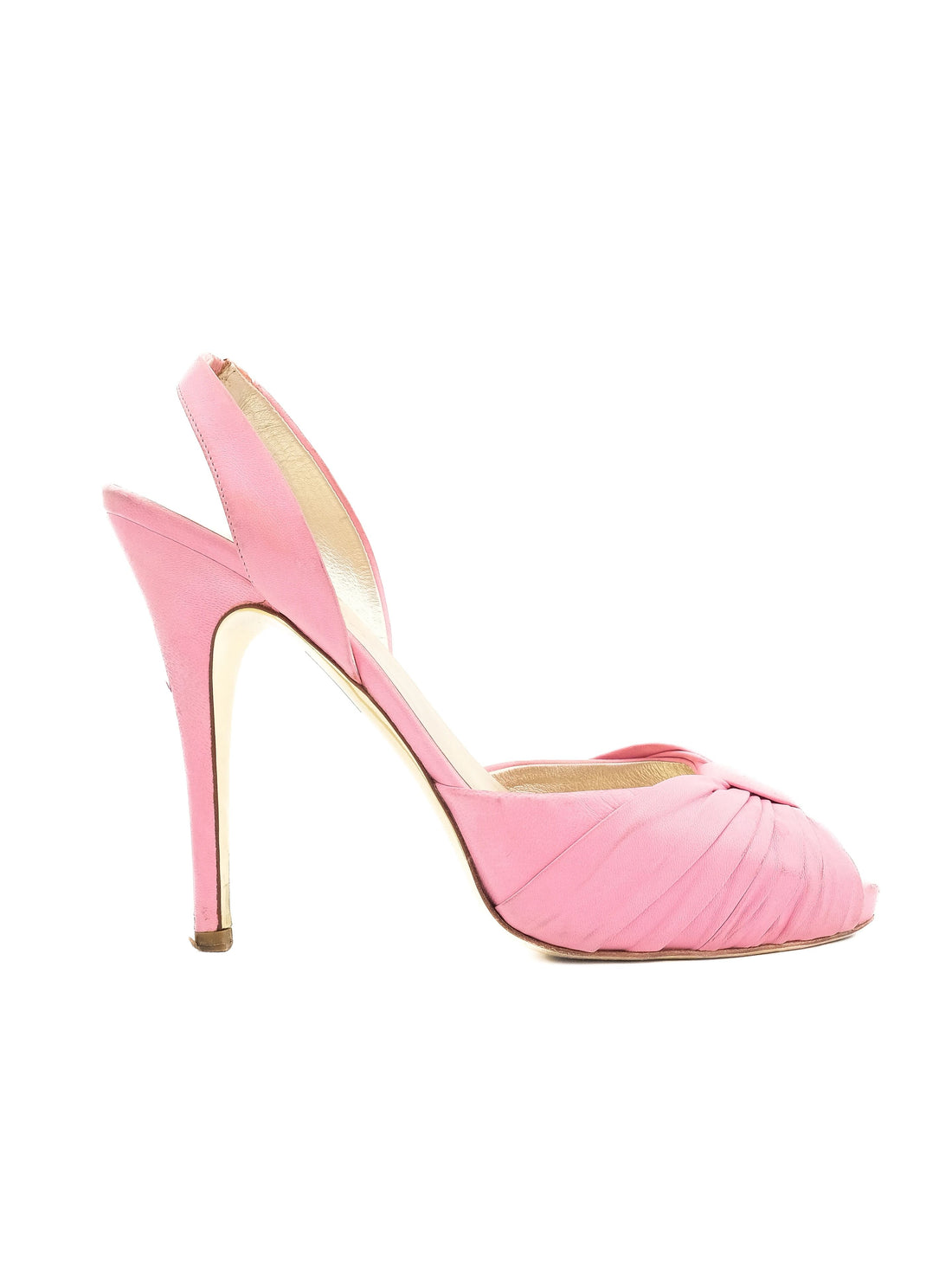 Average Valentino Pink Leather Slingback High-Heeled Shoes Size 40