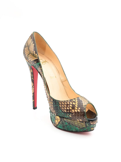 Christian Louboutin Peep Toe High-Heels Genuine Leather Size 39.5