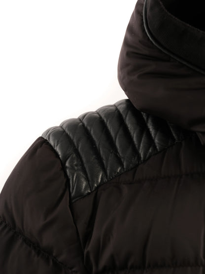 Perfect Moncler Blue Hooded Puffer Coat Nylon Women