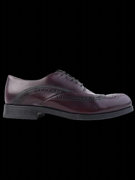 Excellent Prada Black Leather Brogue Shoes Size 40.5 for Men