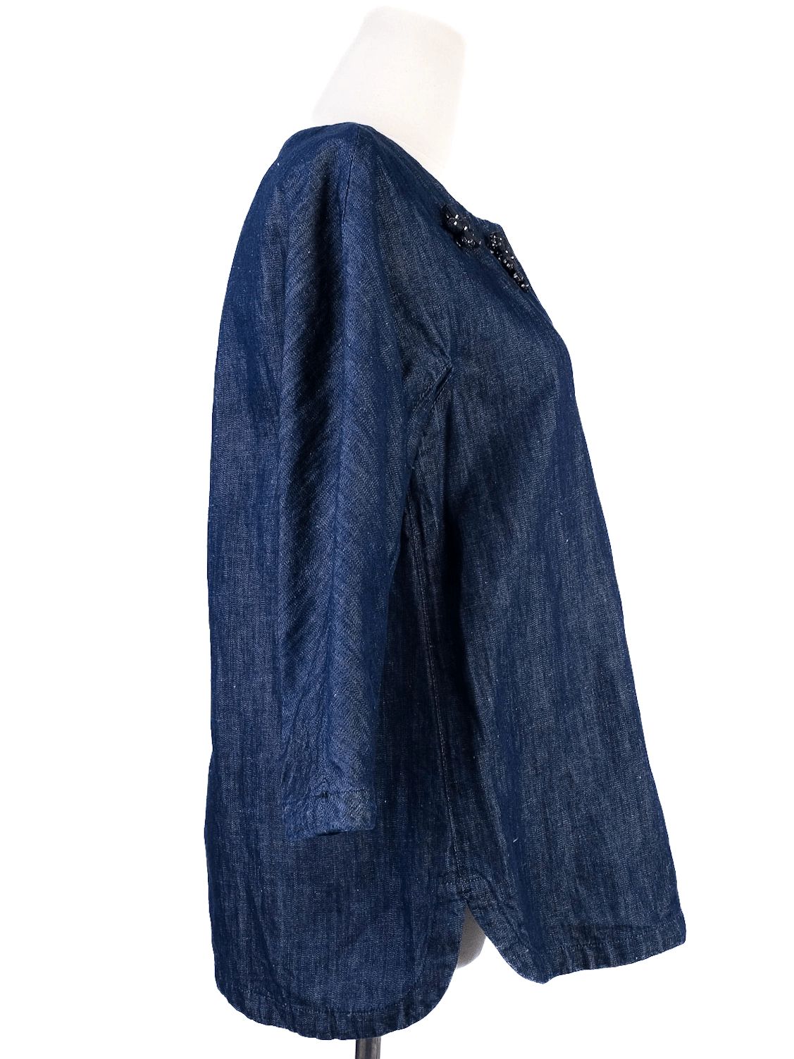 Max Mara Blue Denim Jacket with Embellishments Size S Excellent