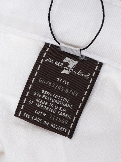 Excellent 7 For All Mankind White Pants Size M Polyurethane Blend