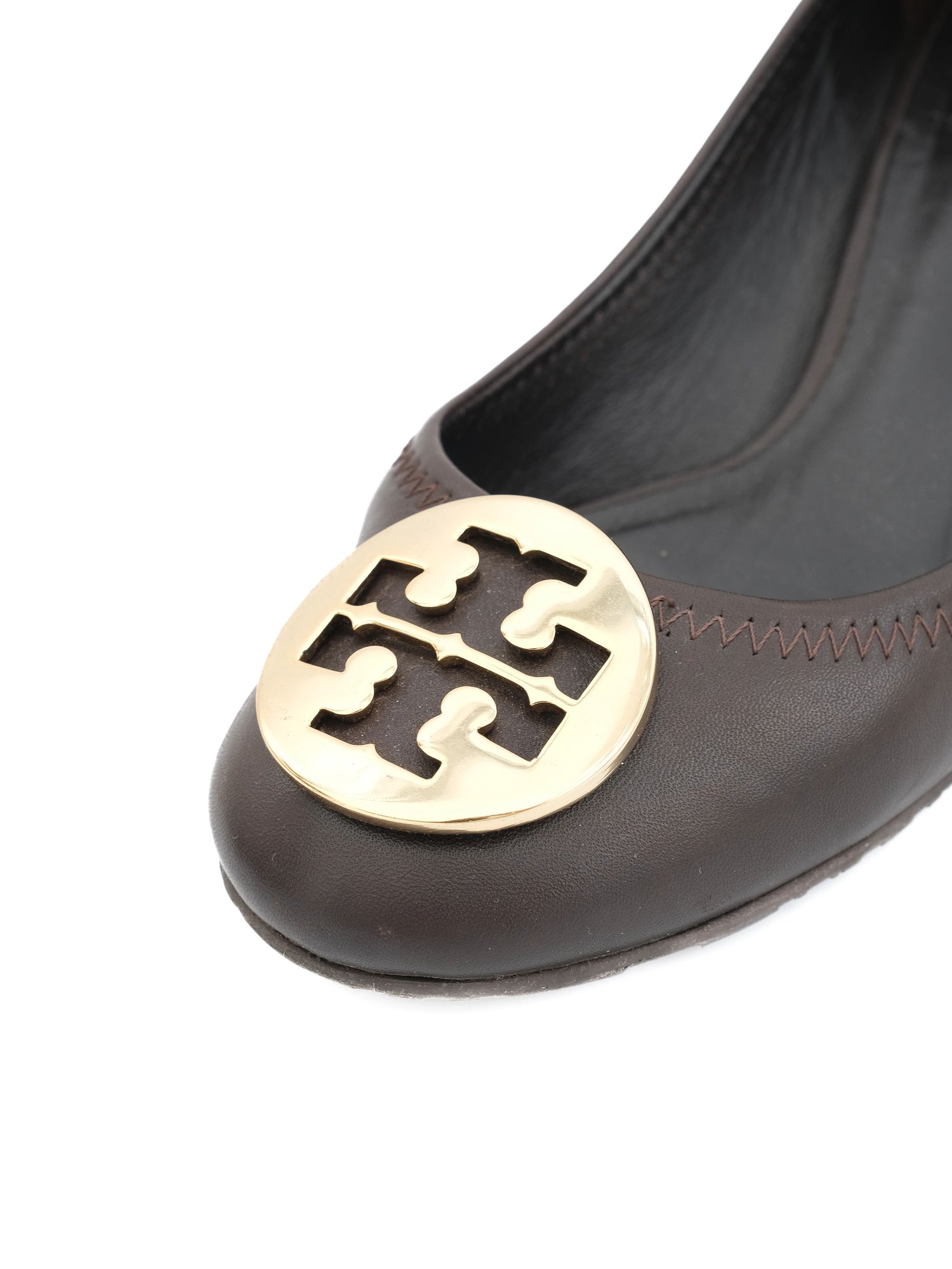 Excellent Tory Burch Leather Block-Heeled Shoes Orange Size 38