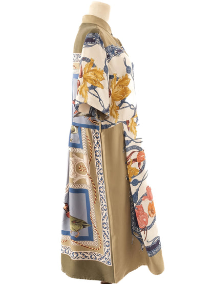 Excellent Salvatore Ferragamo Green Silk Dress Size XL